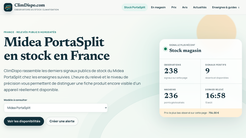 Screenshot of ClimDispo