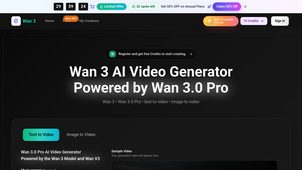 Screenshot of wan ai