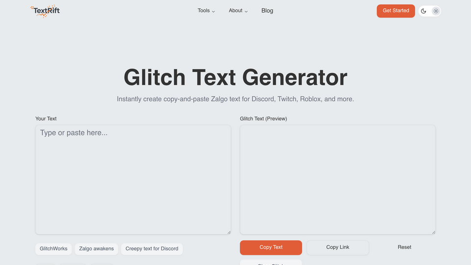 Screenshot of TextRift