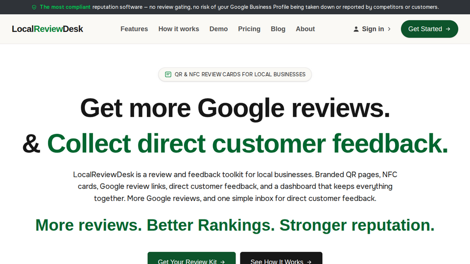 Screenshot of LocalReviewDesk