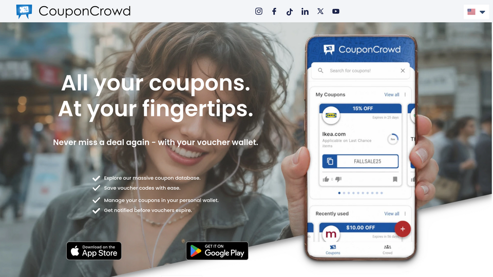 Screenshot of CouponCrowd