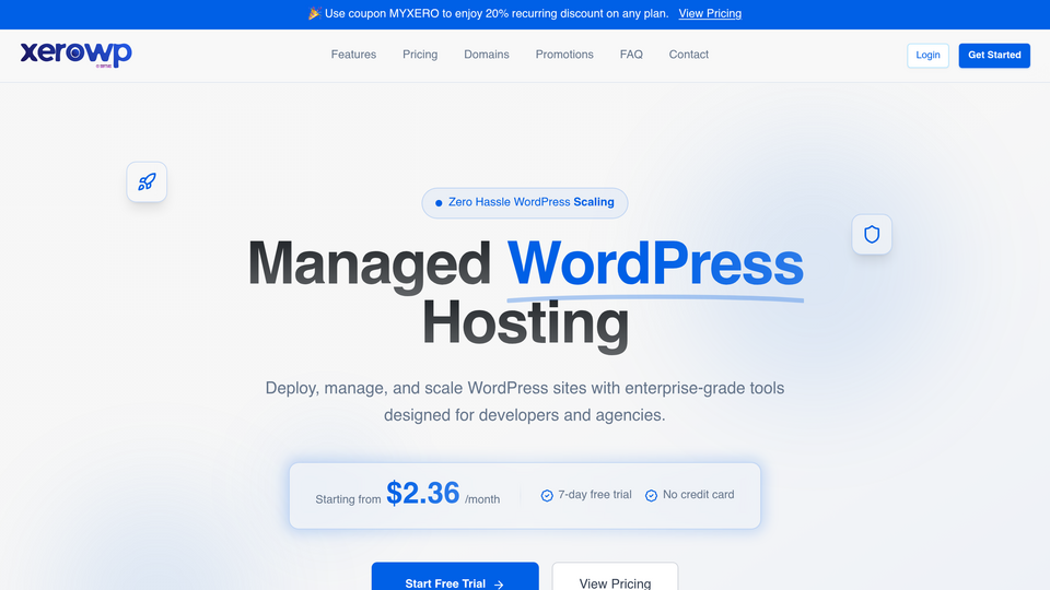 Screenshot of XeroWP