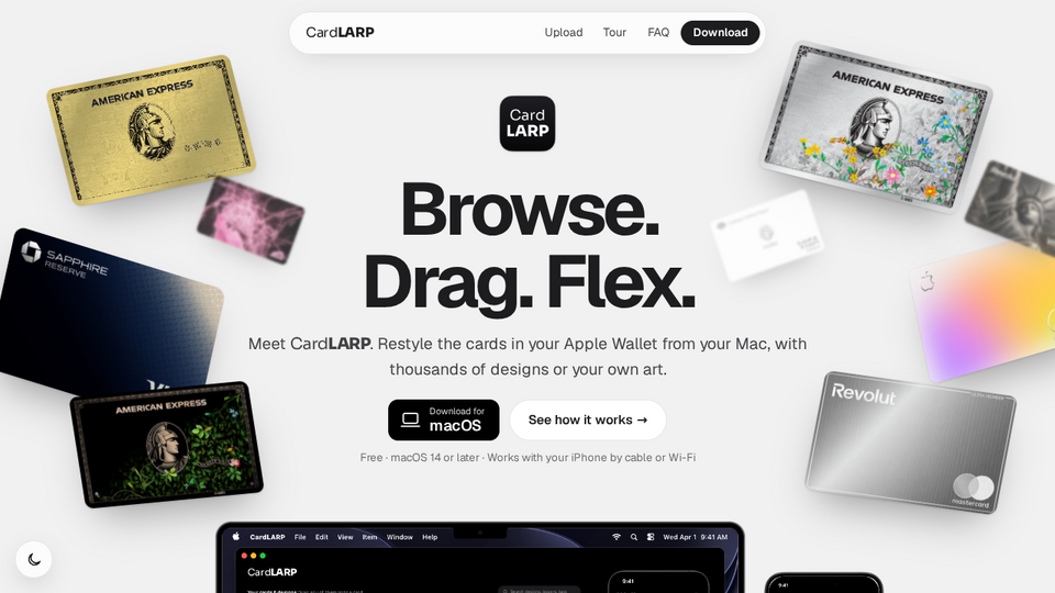 Screenshot of CardLARP