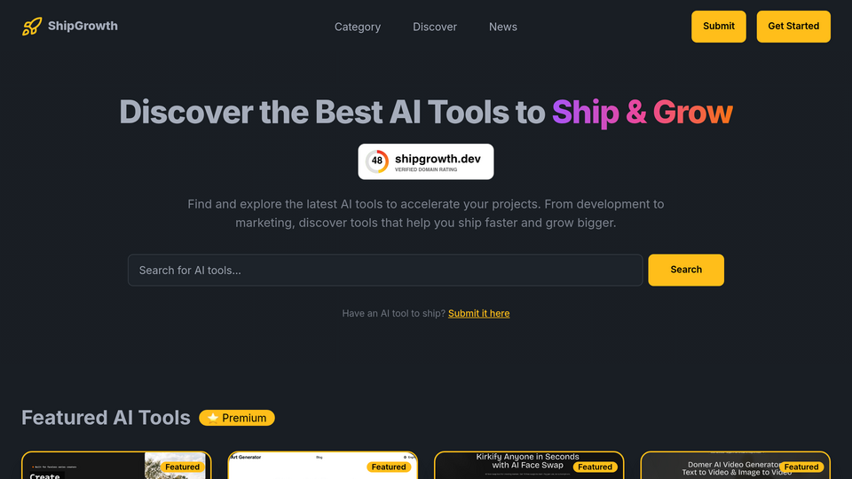 Screenshot of ShipGrowth