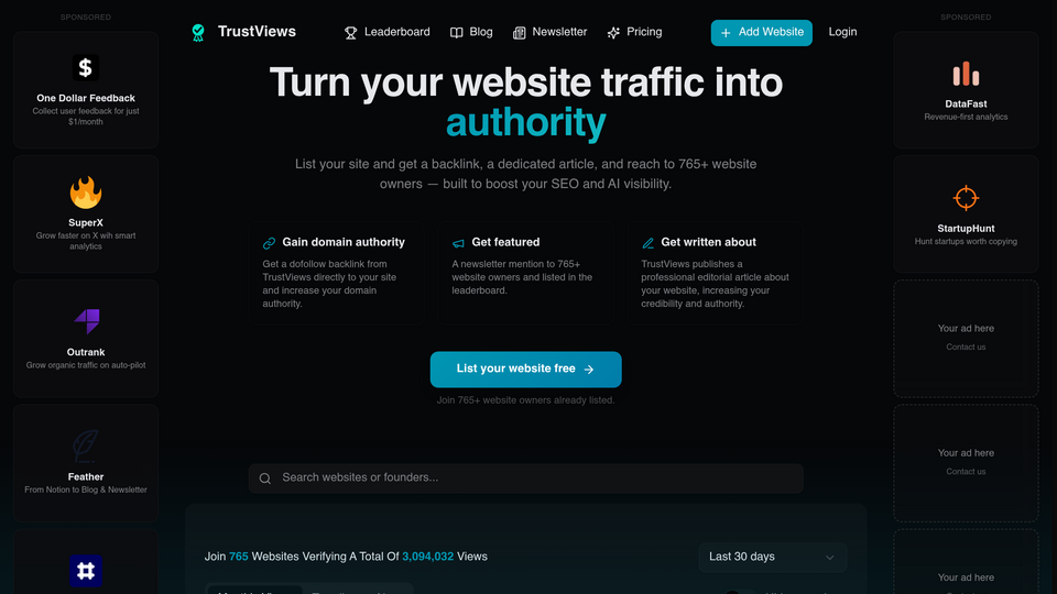 Screenshot of TrustViews
