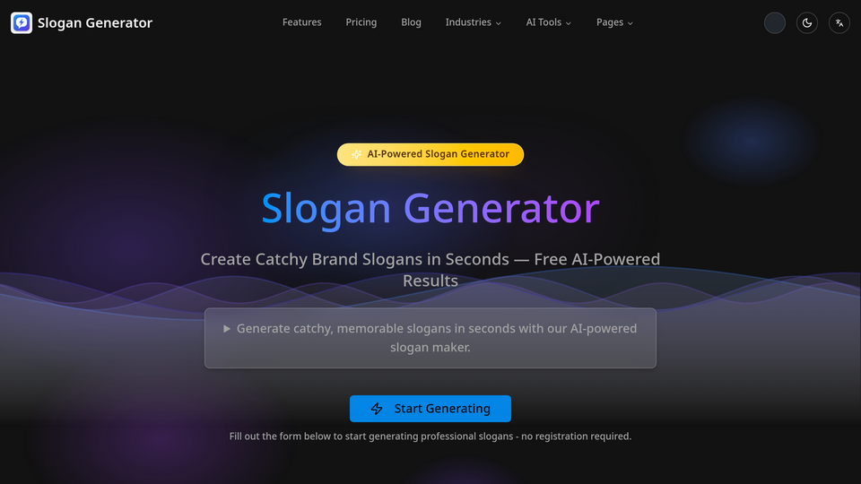 Screenshot of Slogan Generator