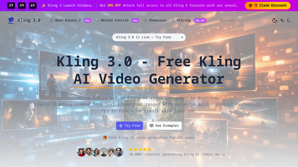 Screenshot of Kling 3 AI