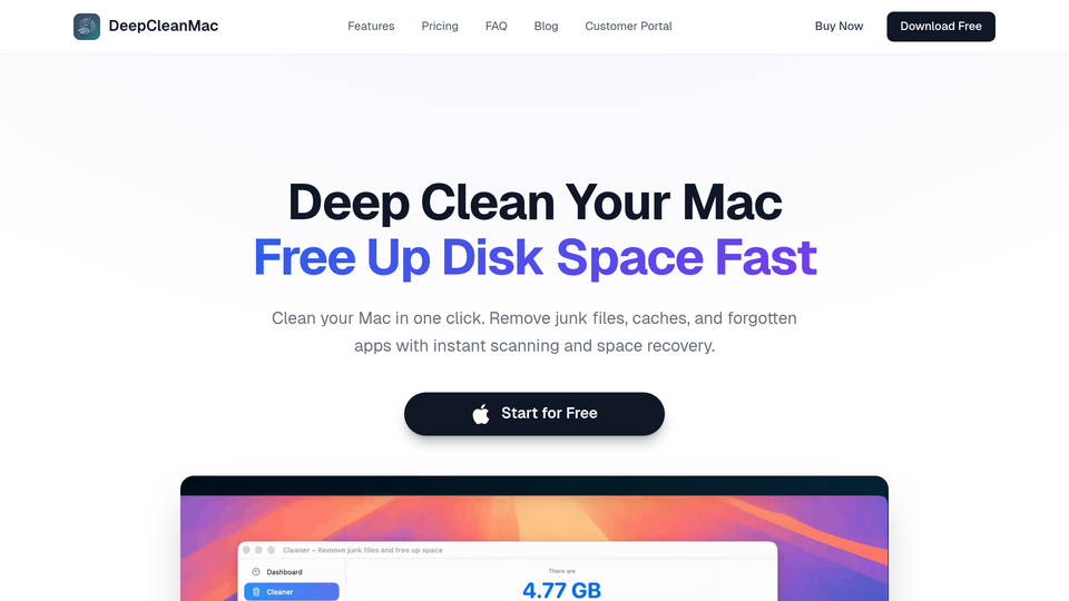 Screenshot of DeepCleanMac