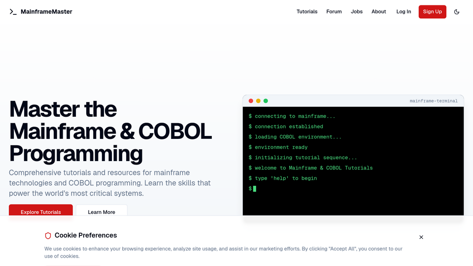 Screenshot of Mainframe Master