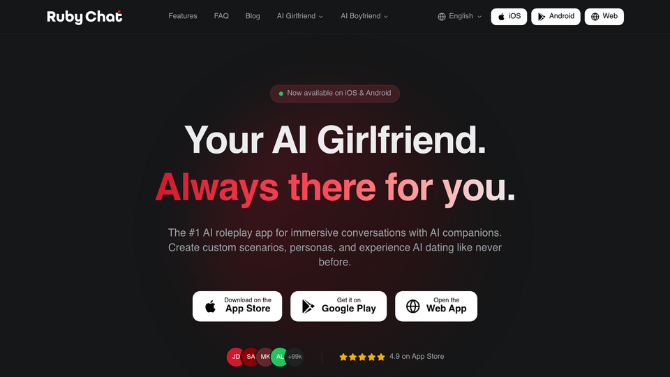 Screenshot of Ruby Chat - AI Roleplay