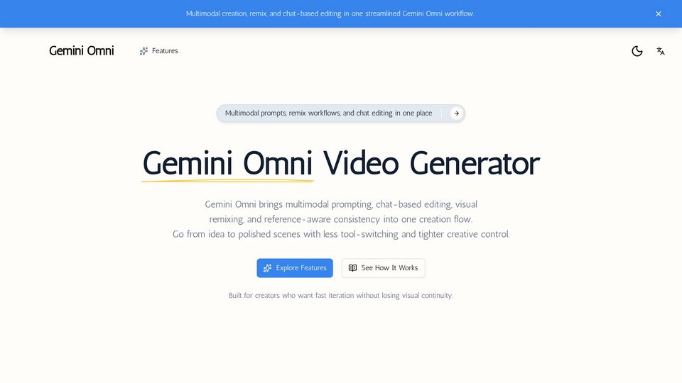 Screenshot of Gemini Omni