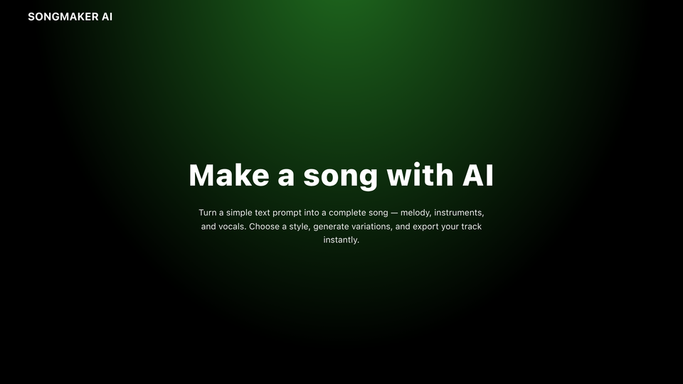 Screenshot of SongMaker.AI