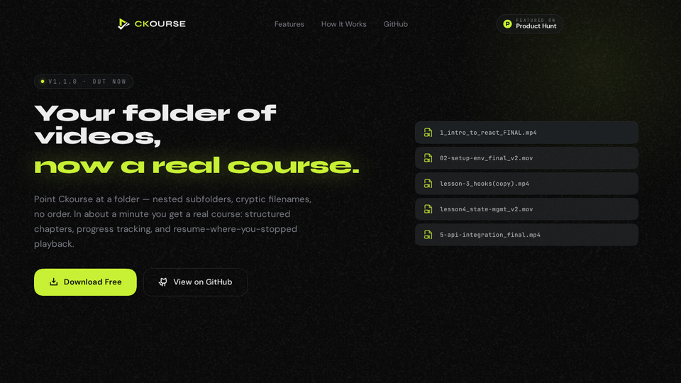 Screenshot of Ckourse