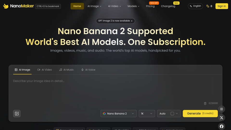 Screenshot of NanoMaker AI