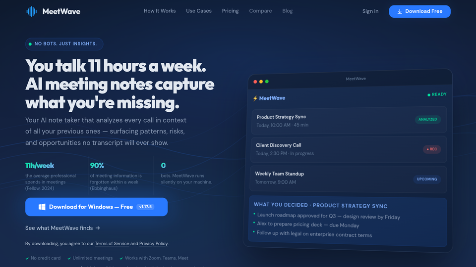 Screenshot of MeetWave