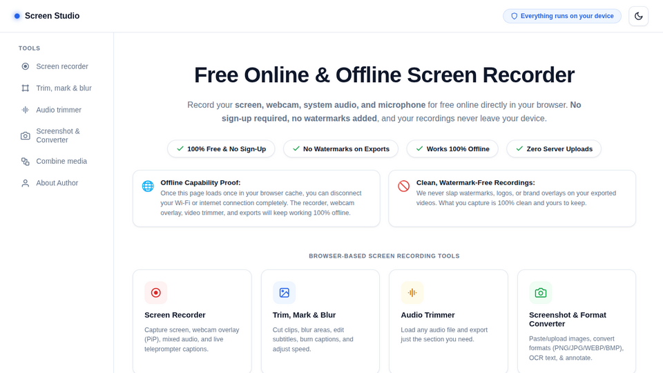 Screenshot of Screen Studio