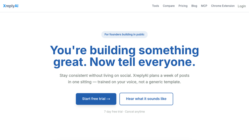Screenshot of XreplyAI