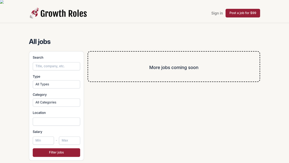 Screenshot of Growth Roles