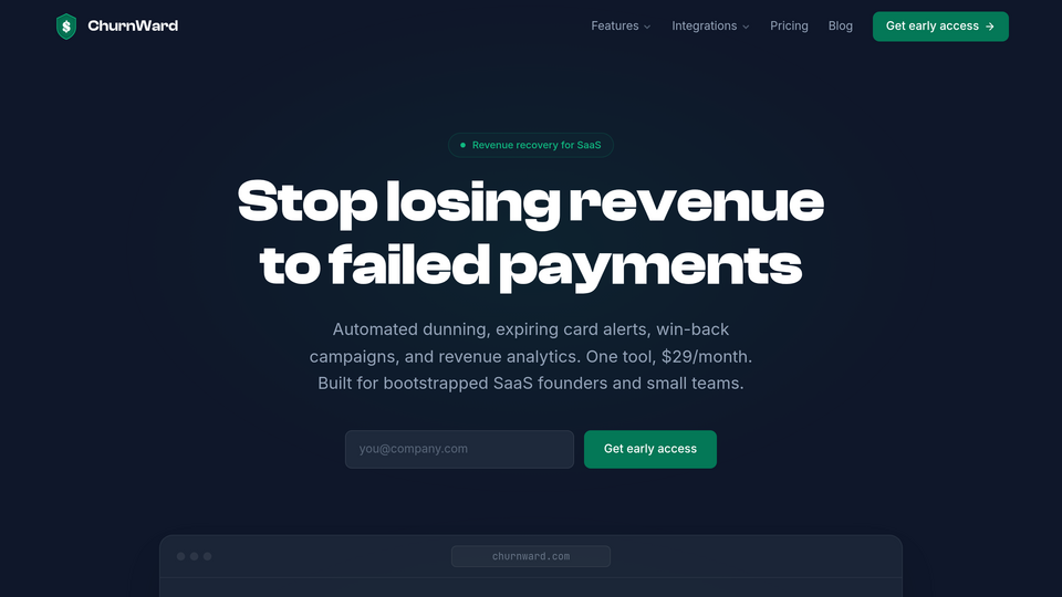 Screenshot of ChurnWard