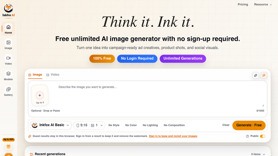 Screenshot of Inkfox AI