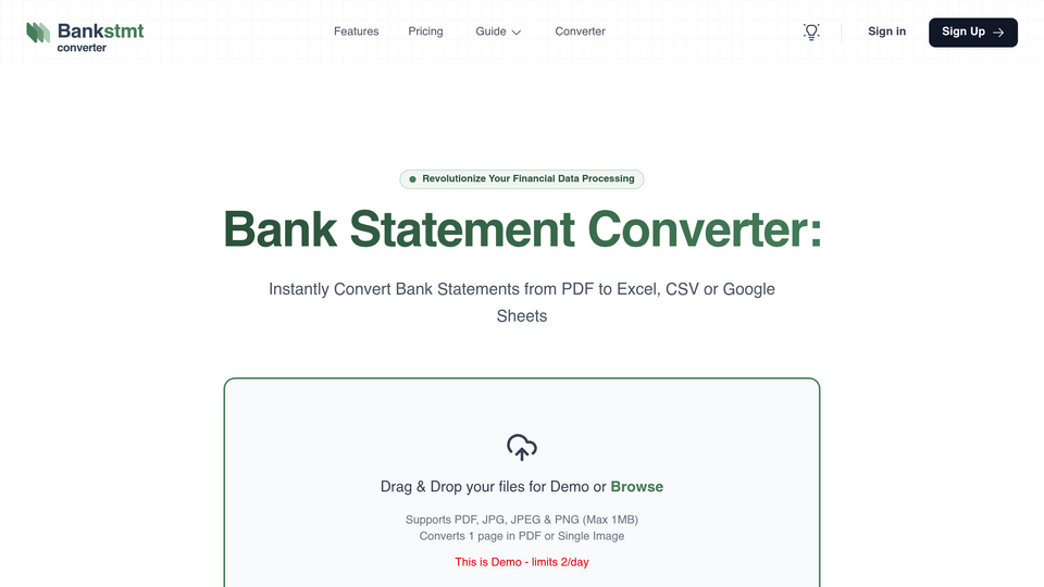 Screenshot of BankStmtConverter
