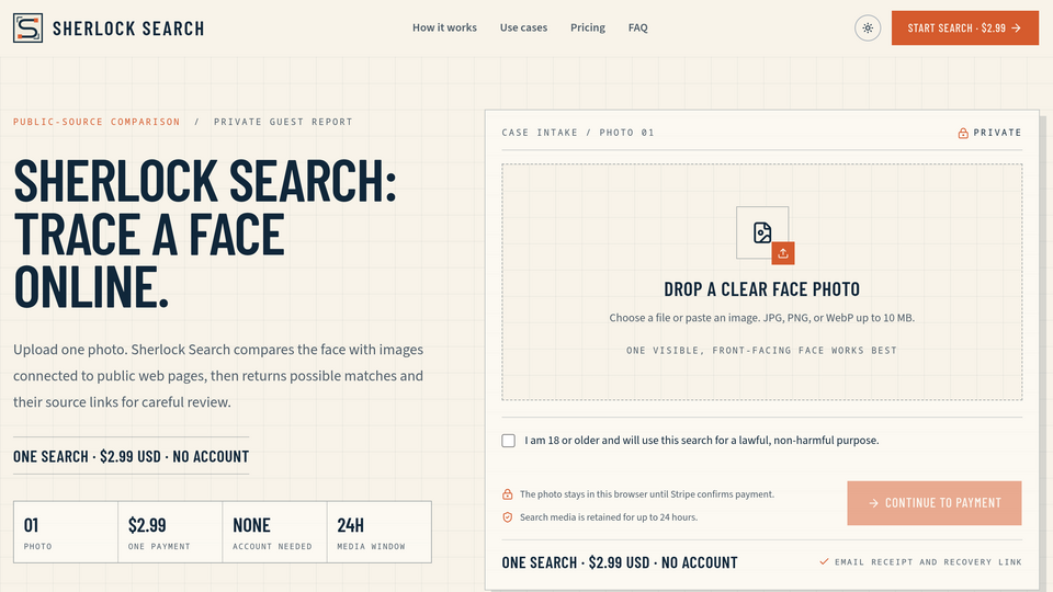 Screenshot of Sherlock Search