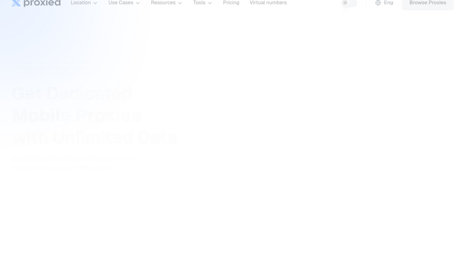 Screenshot of Proxied - 5g Proxies