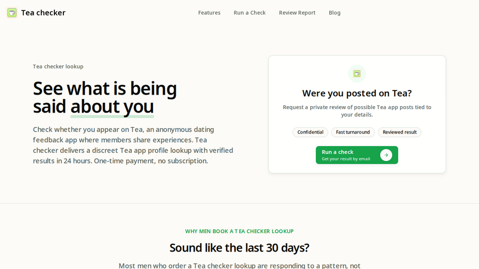 Screenshot of TeaChecker