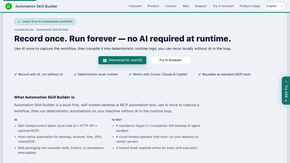 Screenshot of Automation Skill Builder