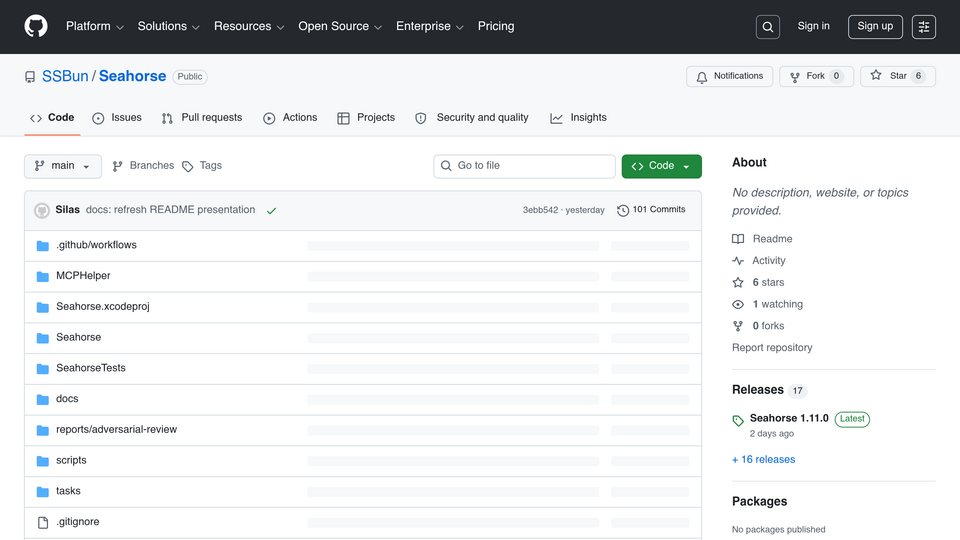 Screenshot of Seahorse