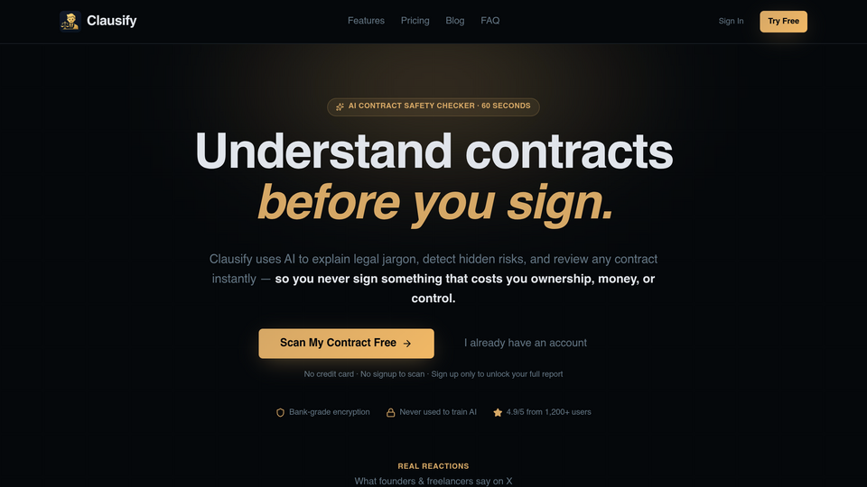 Screenshot of Clausify