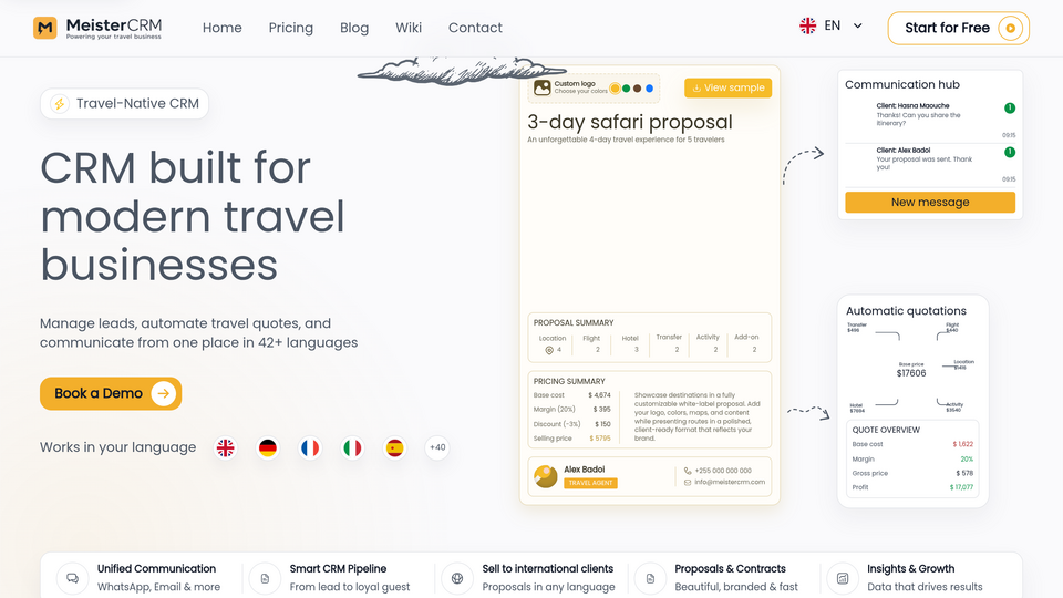 Screenshot of MeisterCRM