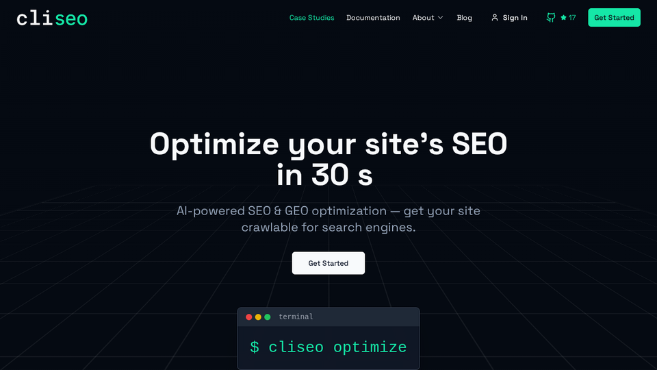 Screenshot of cliseo