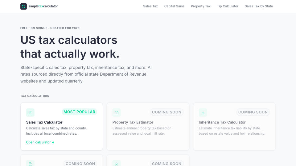 Screenshot of Simple Tax Calculator