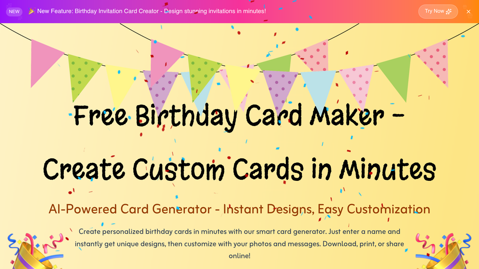 Screenshot of Birthday Card Maker