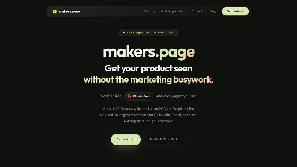 Screenshot of Makers Page