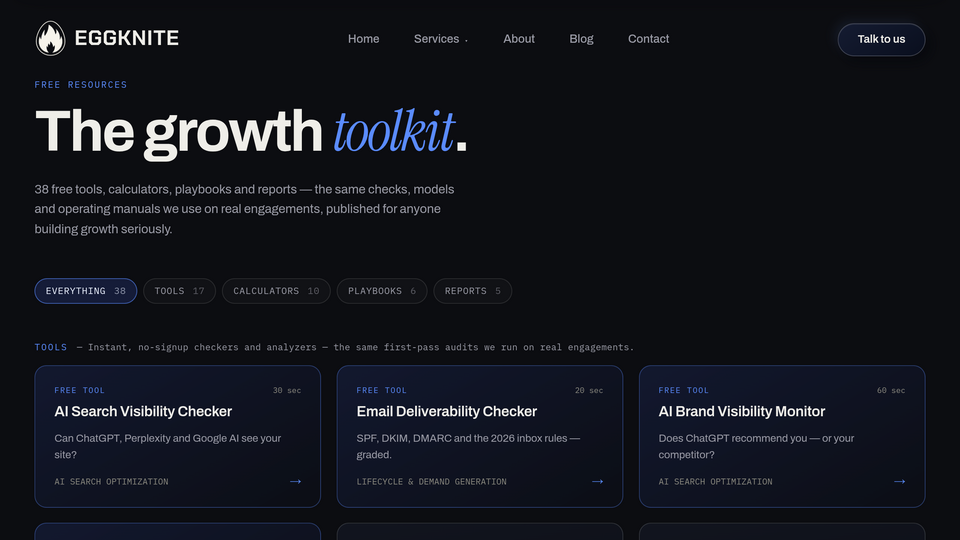Screenshot of EGGKNITE Toolkit