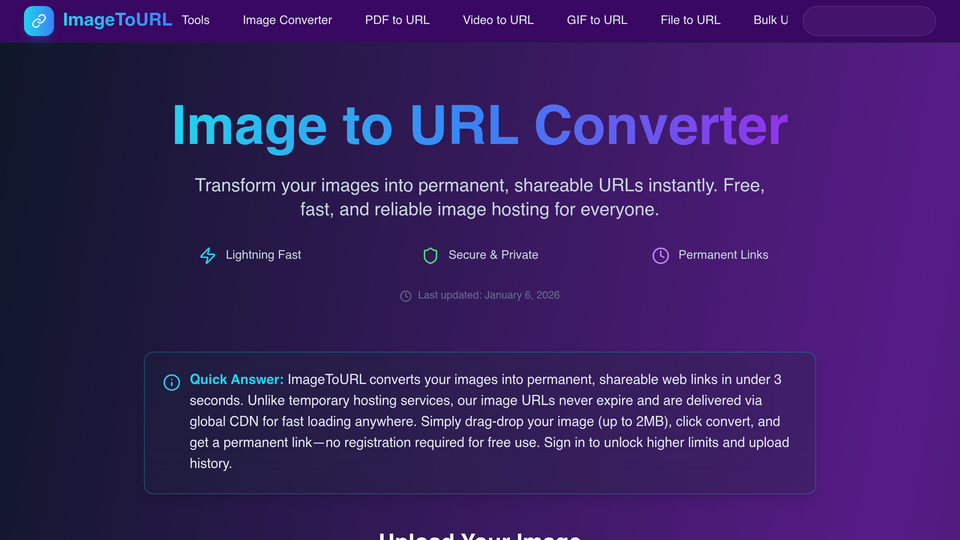 Screenshot of Image to URL Converter