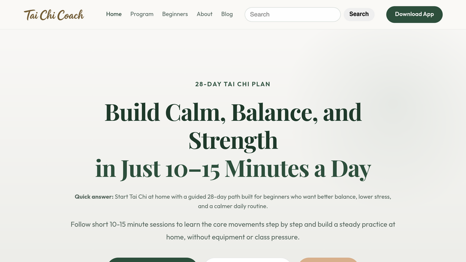 Screenshot of Tai Chi Coach