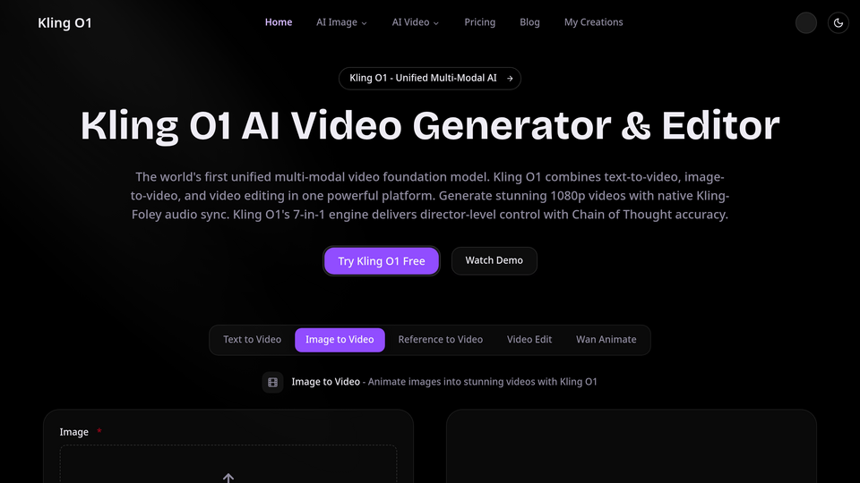 Screenshot of Kling O1