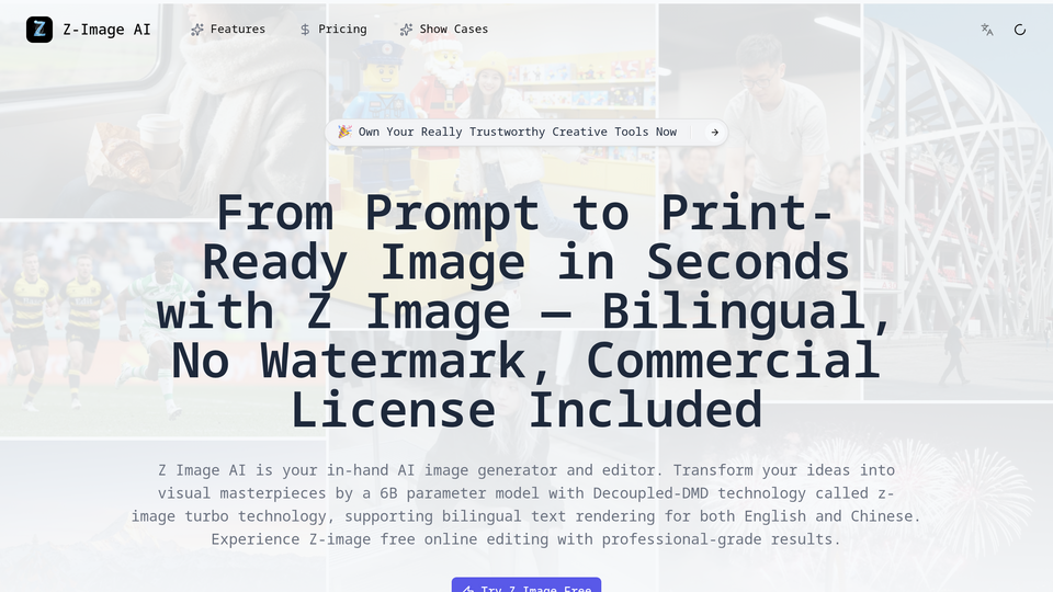 Screenshot of Z Image AI
