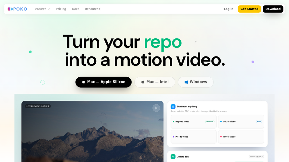 Screenshot of Poko Motion