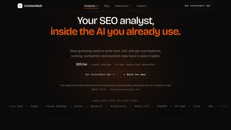 Screenshot of ContextBolt SEO