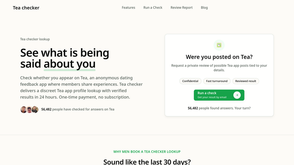 Screenshot of Tea checker