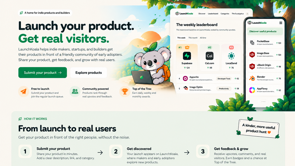 Screenshot of LaunchKoala