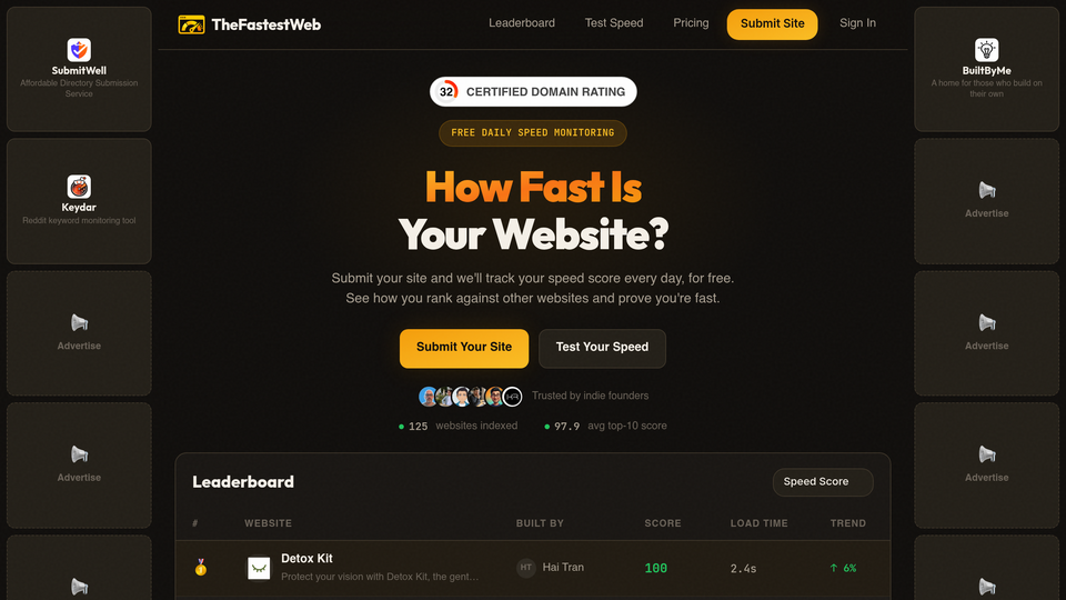 Screenshot of TheFastestWeb