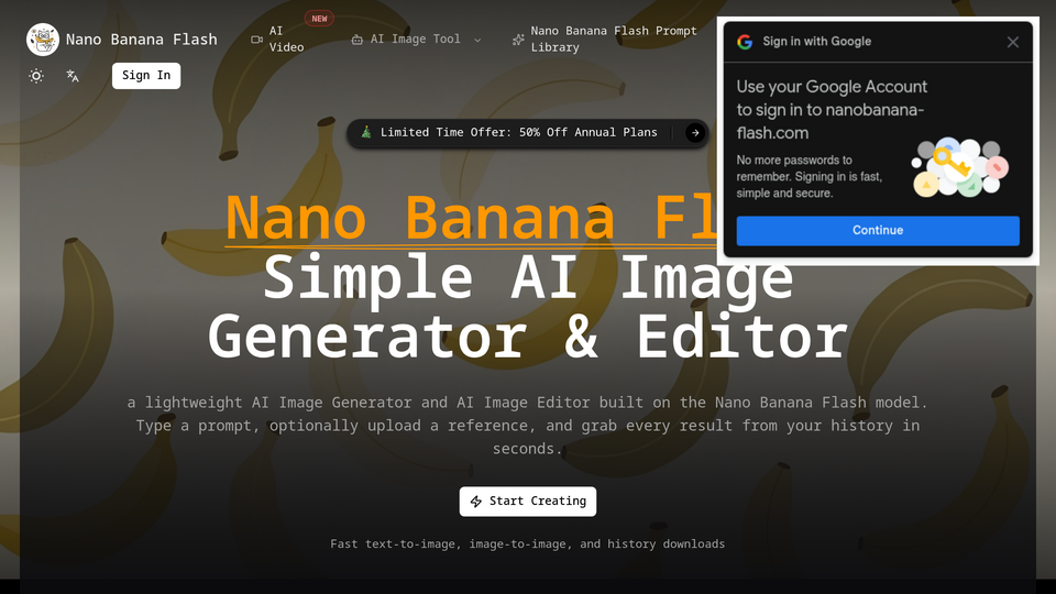 Screenshot of Nano Banana Flash