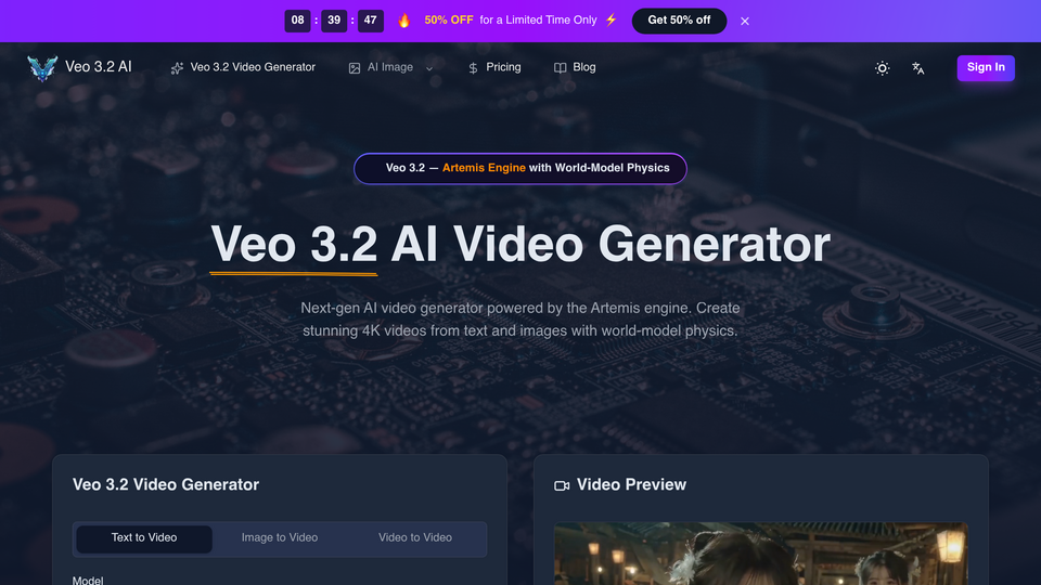 Screenshot of Veo 3.2