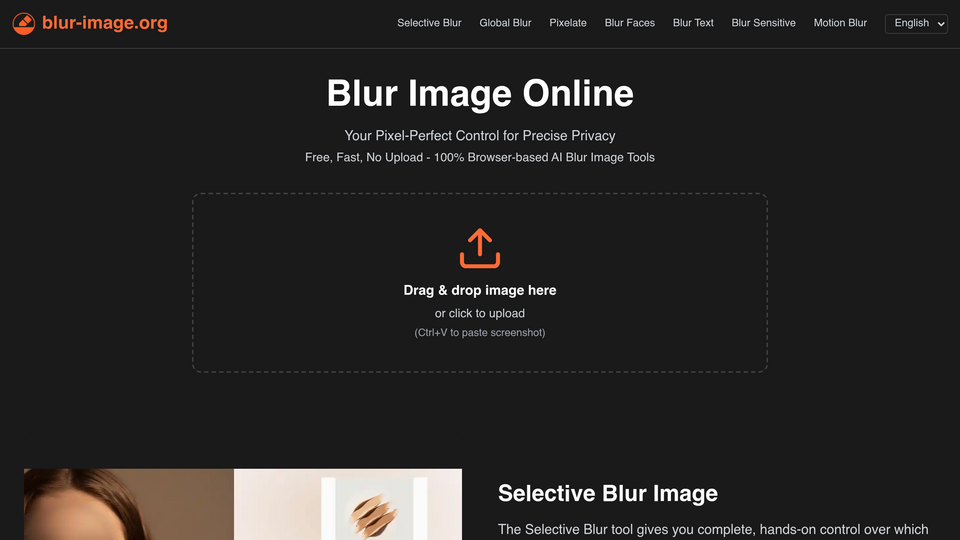 Screenshot of Blur Image Online