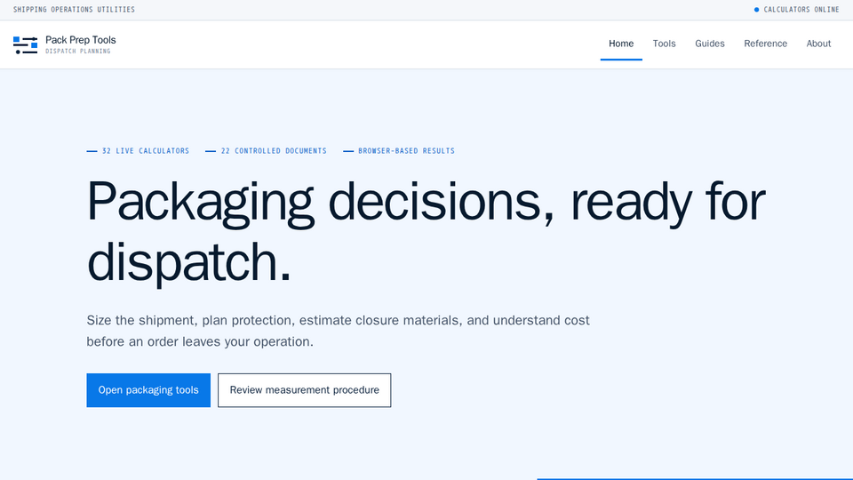 Screenshot of Pack Prep Tools